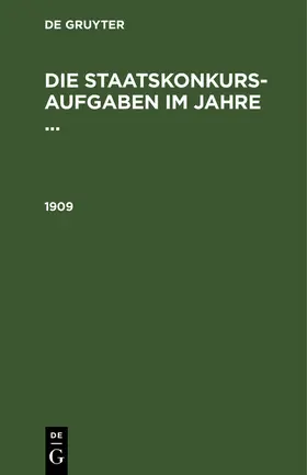Degruyter |  1909 | Buch |  Sack Fachmedien