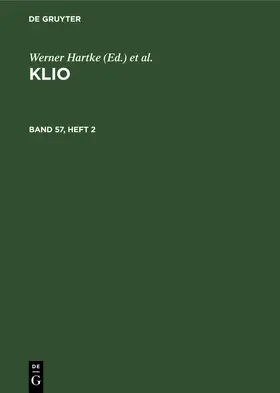 Günther / Hartke / Seyfarth |  Klio. Band 57, Heft 2 | Buch |  Sack Fachmedien