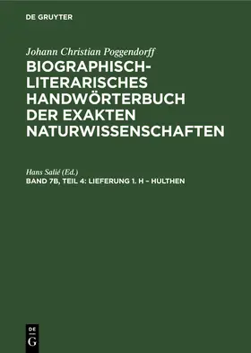 Salié |  Lieferung 1. H - Hulthen | Buch |  Sack Fachmedien