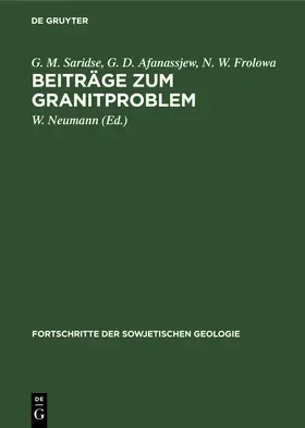 Saridse / Afanassjew / Frolowa |  Beiträge zum Granitproblem | Buch |  Sack Fachmedien
