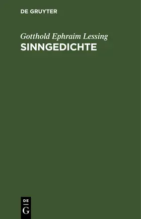 Lessing |  Sinngedichte | eBook | Sack Fachmedien