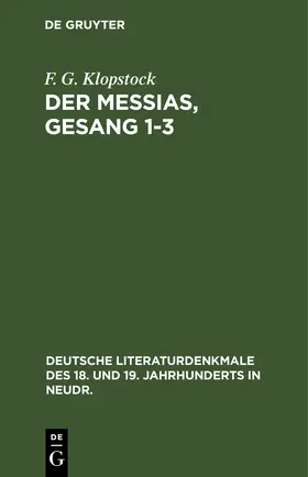 Klopstock |  Der Messias, Gesang 1-3 | eBook | Sack Fachmedien