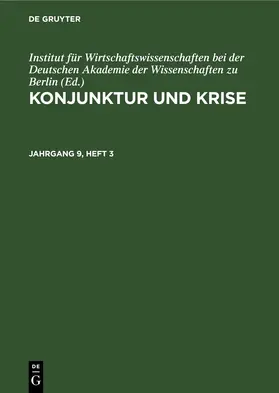 [unknown] |  Konjunktur und Krise. Jahrgang 9, Heft 3 | eBook | Sack Fachmedien