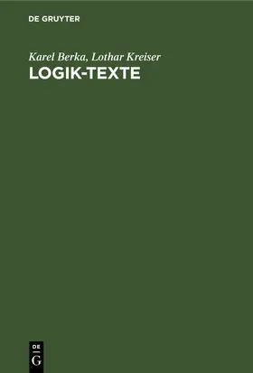 Berka / Kreiser |  Logik-Texte | eBook | Sack Fachmedien