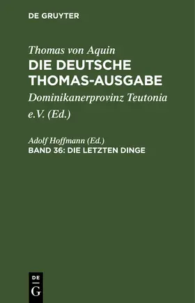 Hoffmann | Die Letzten Dinge | E-Book | www2.sack.de