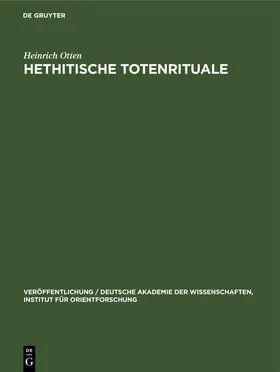 Otten |  Hethitische Totenrituale | eBook | Sack Fachmedien