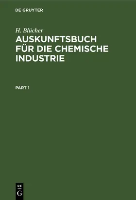 Blücher |  Auskunftsbuch für die Chemische Industrie | Buch |  Sack Fachmedien