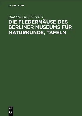 Matschie / Peters |  Die Fledermäuse des Berliner Museums für Naturkunde, Tafeln | eBook | Sack Fachmedien