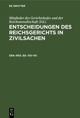 Triebel |  Generalregister zum 100–110 Bande | eBook | Sack Fachmedien