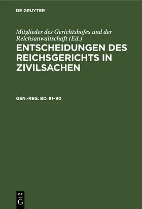 Cornelius |  Generalregister zum Band 81–90 | eBook | Sack Fachmedien