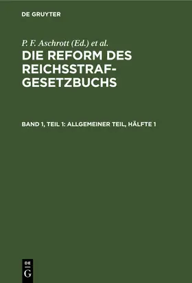 Aschrott / Liszt |  Allgemeiner Teil, Hälfte 1 | Buch |  Sack Fachmedien