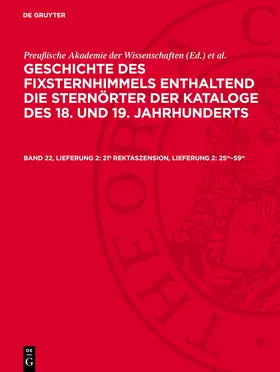 Preußische Akademie der Wissenschaften / Haas |  21h Rektaszension, Lieferung 2: 25m–59m | eBook | Sack Fachmedien