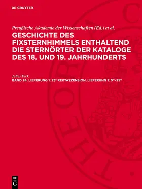 Dick |  23h Rektaszension, Lieferung 1: 0m–25m | eBook | Sack Fachmedien
