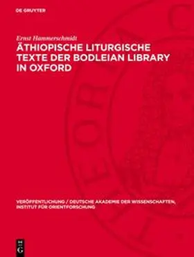 Hammerschmidt |  Äthiopische liturgische Texte der Bodleian Library in Oxford | Buch |  Sack Fachmedien