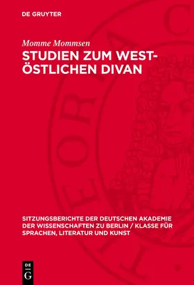 Mommsen |  Studien zum west-östlichen Divan | eBook | Sack Fachmedien