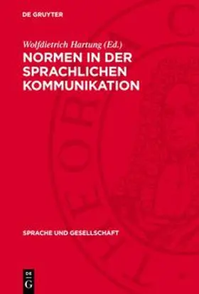 Hartung |  Normen in der sprachlichen Kommunikation | Buch |  Sack Fachmedien