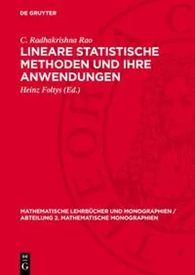 Rao / Foltys |  Lineare Statistische Methoden und ihre Anwendungen | Buch |  Sack Fachmedien