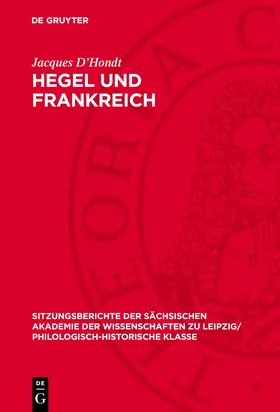 D’Hondt |  Hegel und Frankreich | Buch |  Sack Fachmedien
