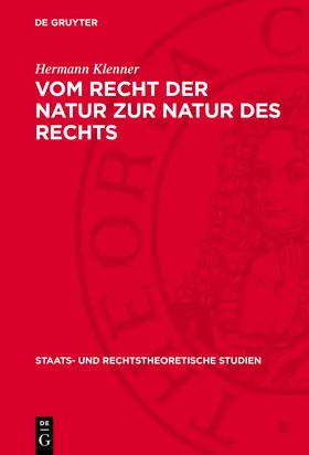 Klenner |  Vom Recht der Natur zur Natur des Rechts | eBook | Sack Fachmedien