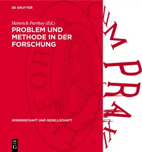 Parthey |  Problem und Methode in der Forschung | Buch |  Sack Fachmedien