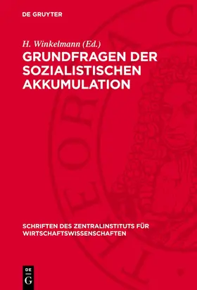 Winkelmann |  Grundfragen der sozialistischen Akkumulation | Buch |  Sack Fachmedien