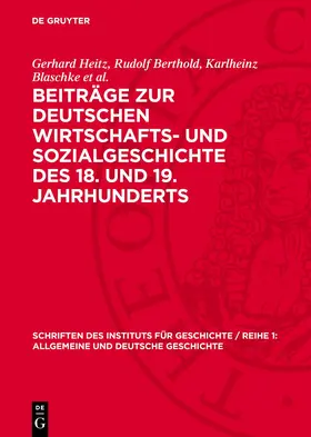 Beiträge zur deutschen Wirtschafts- und Sozialgeschichte des 18. und 19. Jahrhunderts | eBook | Sack Fachmedien