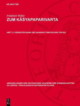 Weller |  Verdeutschung des sanskrit-tibetischen Textes | eBook | Sack Fachmedien