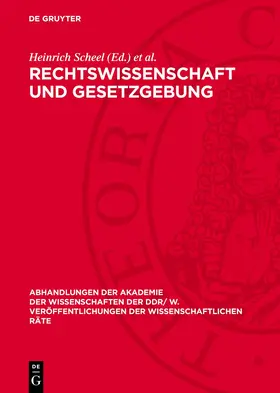 Scheel / Schüßler |  Rechtswissenschaft und Gesetzgebung | eBook | Sack Fachmedien