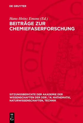 Emons |  Beiträge zur Chemiefaserforschung | eBook | Sack Fachmedien