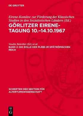 Beševliev / Seyfarth |  Die Rolle der Plebs im spätrömischen Reich | Buch |  Sack Fachmedien