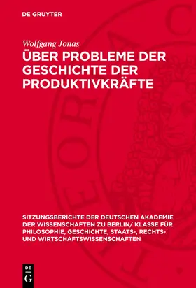 Jonas |  Über Probleme der Geschichte der Produktivkräfte | eBook | Sack Fachmedien