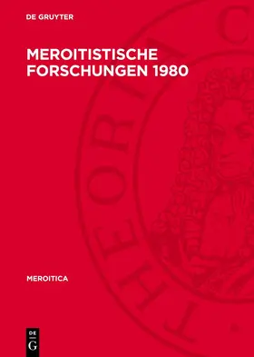 Degruyter |  Meroitistische Forschungen 1980 | Buch |  Sack Fachmedien