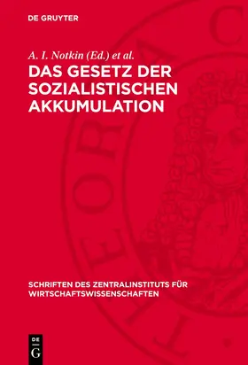 Maier / Notkin |  Das Gesetz der sozialistischen Akkumulation | Buch |  Sack Fachmedien