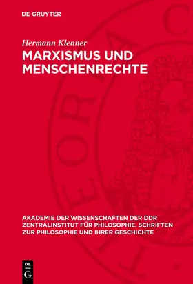 Klenner |  Marxismus und Menschenrechte | Buch |  Sack Fachmedien