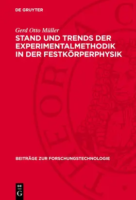 Müller |  Stand und Trends der Experimentalmethodik in der Festkörperphysik | eBook | Sack Fachmedien