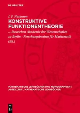 Natanson |  Konstruktive Funktionentheorie | Buch |  Sack Fachmedien