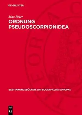 Beier |  Ordnung Pseudoscorpionidea | Buch |  Sack Fachmedien