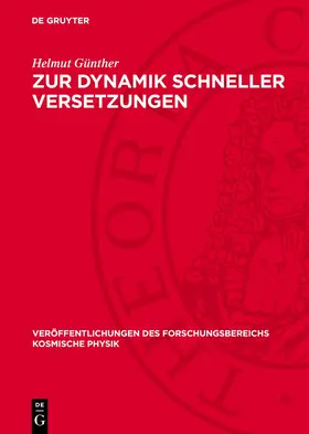 Günther |  Zur Dynamik schneller Versetzungen | Buch |  Sack Fachmedien