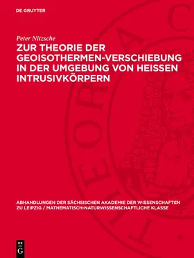 Nitzsche |  Zur Theorie der Geoisothermen-Verschiebung in der Umgebung von heissen Intrusivkörpern | eBook | Sack Fachmedien