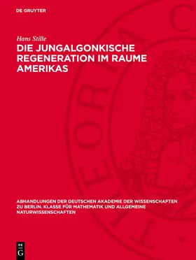 Stille |  Die jungalgonkische Regeneration im Raume Amerikas | eBook | Sack Fachmedien