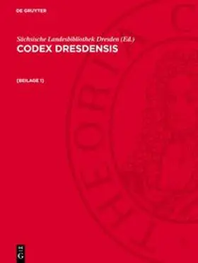  Codex Dresdensis, [Beilage 1], Codex Dresdensis [Beilage 1] | Buch |  Sack Fachmedien