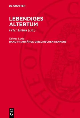 Luria / Helms |  Anfänge griechischen Denkens | eBook | Sack Fachmedien