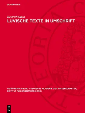 Otten |  Luvische Texte in Umschrift | eBook | Sack Fachmedien