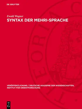 Wagner |  Syntax der Mehri-Sprache | Buch |  Sack Fachmedien
