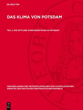 Gruyter |  Die mittlere Windversetzung in Potsdam | eBook | Sack Fachmedien