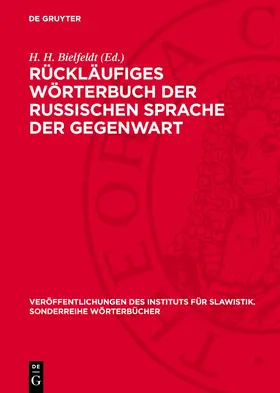 Bielfeldt |  Rückläufiges Wörterbuch der russischen Sprache der Gegenwart | eBook | Sack Fachmedien