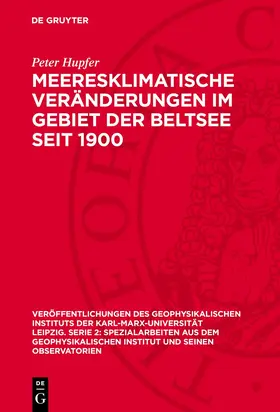 Hupfer |  Meeresklimatische Veränderungen im Gebiet der Beltsee seit 1900 | eBook | Sack Fachmedien