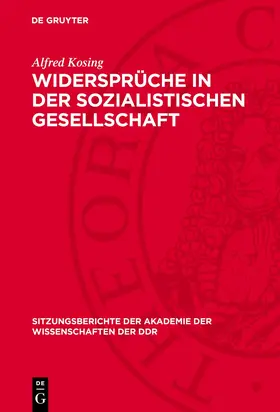 Kosing |  Widersprüche in der sozialistischen Gesellschaft | Buch |  Sack Fachmedien