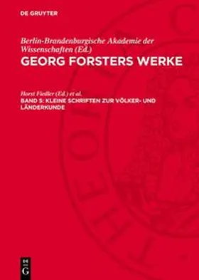  Georg Forsters Werke, Band 5, Kleine Schriften zur Völker- und Länderkunde | Buch |  Sack Fachmedien