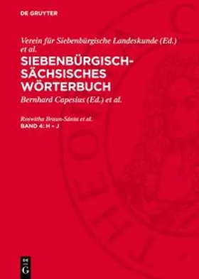 Capesius / Isbasescu |  Siebenbürgisch-Sächsisches Wörterbuch, Band 4, H - J | Buch |  Sack Fachmedien